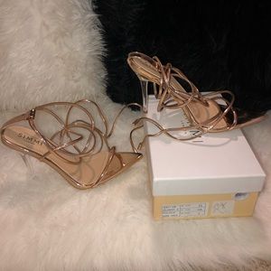 Rose Gold Lace Up Heels